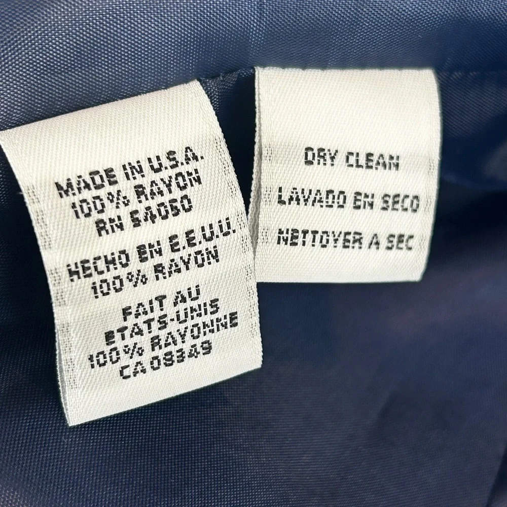 Christian Dior Cropped Long Sleeve Double Breasted Blazer Navy